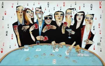 Impressionism Painting - casino pokers gambling